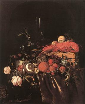 讓 達維德玆 德 希姆 Still-Life with Fruit, Flowers, Glasses and Lobster